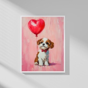 A Cute Dog with a Love Theme| maximalist decor|  High-Resolution Digital Download | Perfect for Wall Art or Cards 74
