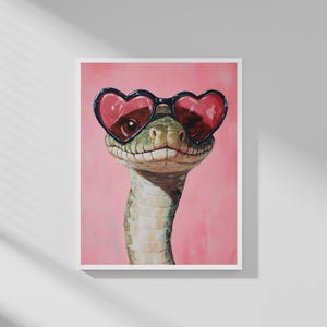 Uma cobra fofa com um tema de amor | decoração maximalista | Download digital de alta resolução | Perfeito para arte de parede ou cartões 57