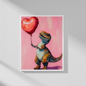 A Cute T-Rex with a Love Theme|maximalist decor|  High-Resolution Digital Download | Perfect for Wall Art or Cards 97