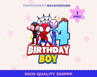 Spidey and His Amazing Friends png 4th Birthday Girl, Superhero PNG, Spidey, Printable Spidey shirt design, Design Shirt, Instant Download