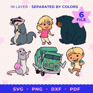 trash truck svg, characters trash truck svg, layer files, Layered by colour, instant download
