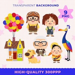 Omhoog PNG, Omhoog Clipart, Omhoog Sublimatie, Ballonhuis png, Omhoog Poster, Omhoog Verjaardag, Omhoog Leuk karakter