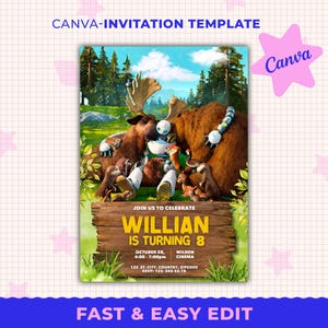 The Wild Robot Birthday Invitation, The Wild Robot Canva, The Wild Robot Party, The Wild Robot Digital Invitation, Robot Party Invite