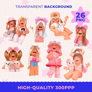 Roblox girls PNG images Pink Digital Download, instant download Roblox, PNG Roblox Girl Instant Digital Download Cute Roblox
