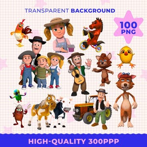 The Zenon Characters Farm Png Images, The Zenon Printable Digital Farm, Png INSTANT download
