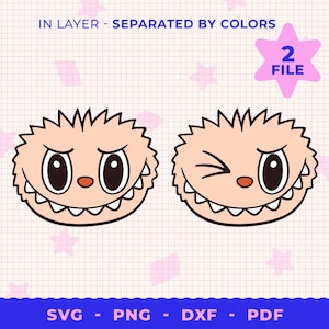 Labubu Face SVG, LABUBU, svg, dxf, cricut, cameo, vinyl