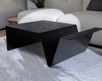 Modern Steel Coffee Table with Storage: Minimalist Industrial Design