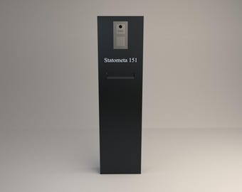 Customizable Smart Console Pole: Corten Steel Mailbox, Intercom & Address Sign
