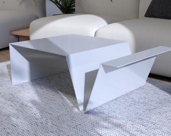 Modern Steel Coffee Table with Storage: Minimalist Industrial Design