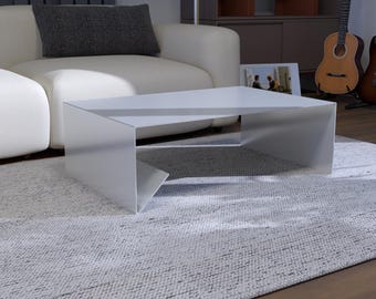 Minimalist Steel Coffee Table with Storage - Modern Industrial Design