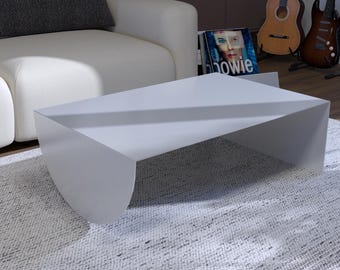 Oval Steel Coffee Table: Modern Minimalist Living Room Centerpiece