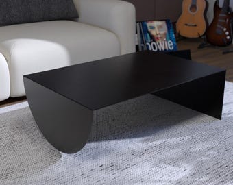 Oval Steel Coffee Table: Modern Minimalist Metal Center Table