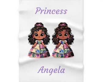 Personalized Princess Fleece Baby Blanket - Soft Nursery Decor