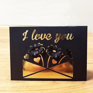 Grußkarte 3D für Geburtstag, Muttertag, Valentinstag, Liebesbrief, Pop-up Karte, SVG Datei für Schneideplotter