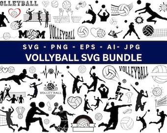 Volleyball SVG Bundle, Volleyball Mom SVG, Volleyball Cut File, Volleyball Outline, Volleyball Clip Art, Volleyball Cut Files