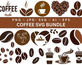 Coffee Svg Bundle, Coffee PNG Bundle, Coffee Lover Clipart, Mug Quote Svg, Coffee SVG Cut Files for Cricut, Coffee Vector