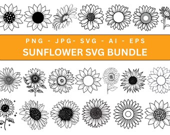 Sonnenblume SVG Bundle, Sonnenblume Cricut, kommerzielle Nutzung, SVG-Dateien für Cricut, Sonnenblume Monogramm Svg, Sofort Download