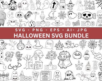 Halloween SVG Bundle, Halloween Character SVG Pack, pumpkin, Halloween Cut Files For Cricut, spooky svg, Halloween Clipart