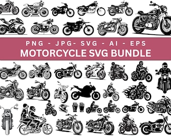 Classic Motorcycles Bundle SVG, Vintage Motorbikes, Motorbike Silhouette, instant digital downloads, Classic Motorcycle Cut File For Cricut