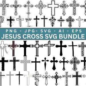 Cross SVG Bundle, Distressed Cross Svg, Cricut Cross, Cross Vector, Silhouette, Christian Svg, Cross Clipart, digital download