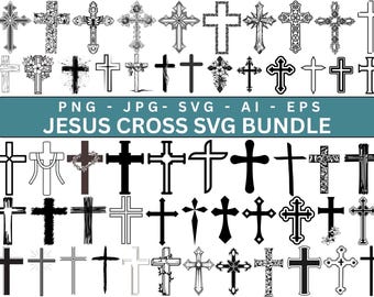 Cross SVG Bundle, Distressed Cross Svg, Cricut Cross, Cross Vector, Silhouette, Christian Svg, Cross Clipart, digital download