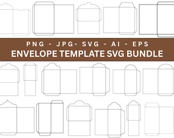 Envelope Template Bundle, Money envelope blank template, Envelope Svg, Instant Download, Card Making, Card Envelope Templates