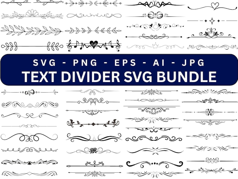 Decorative Text Divider SVG, Wedding & Valentine's Day Designs, Cut ...