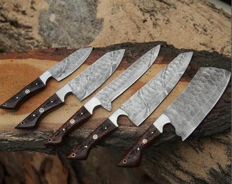 Handmade Damascus Steel Chef Tool Set | Artisan Kitchen Tools