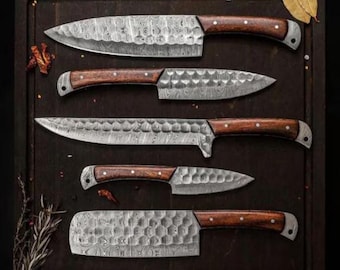 Handmade Damascus Steel Chef Tool Set | Artisan Kitchen Tools