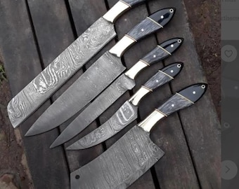 Handmade Damascus Steel Chef Tool Set | Artisan Kitchen Tools