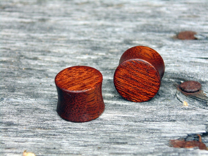 16mm Shimmering Mahogany wood ear plugs hand turned 5/8ths Etsy