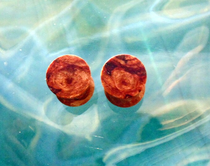 9.5mm Maple Burl Wood Ear Plugs 00 Gauge Hand Turned Etsy