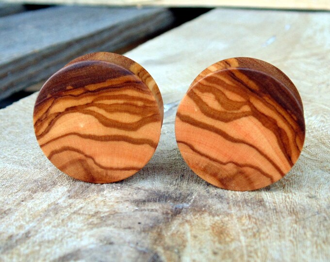28.5mm Olive Wood Ear Plugs 1 1/8th Inch Gauge Hand Turned Etsy