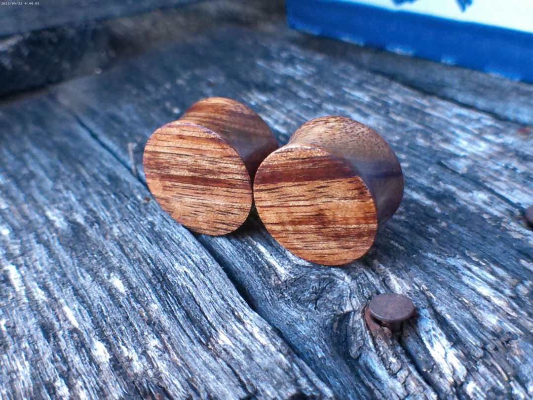 22mm Hawaiian Koa Wood Ear Plugs Beautiful Organic 7/8 Etsy