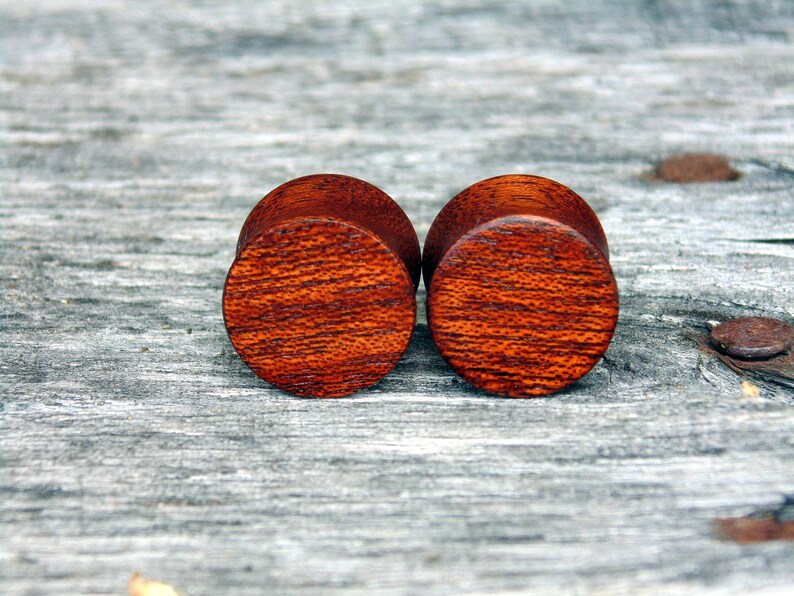 16mm Shimmering Mahogany wood ear plugs hand turned 5/8ths Etsy