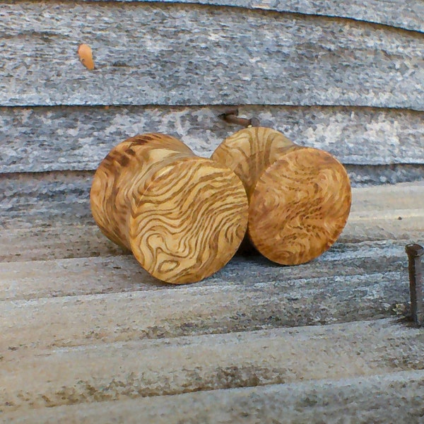 14mm Beautiful Spaghetti Oak burl wood, 9/16" gauge, hand turned organic beautifully figured wood