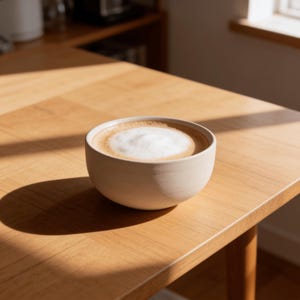 Taza de capuchino de cerámica hecha a mano, taza de café de diseño minimalista, regalo para amantes del café, taza de gres sin asa