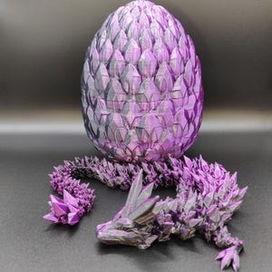 Dragon & egg fidget articulated figurine, 3D Printed in Silk PLA