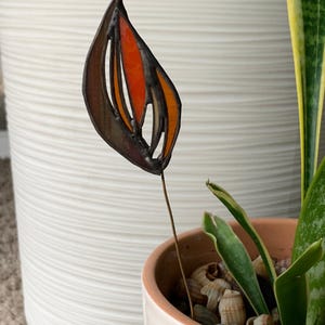 Handmade Stained Glass Fire Colorful Flame Suncatcher Vibrant Home Decor Unique Window Hanging, Modern Glass Art Perfect pot standing decor