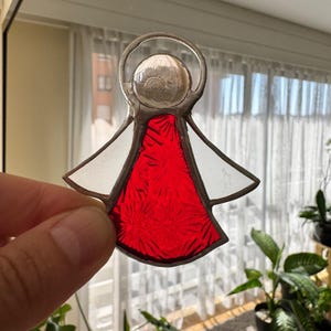 Stained Glass Angel Suncatcher: Handmade Spiritual Window Decor