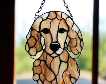 ステンドグラスのプードルサンキャッチャー - Etsy 日本