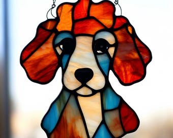ステンドグラスのプードルサンキャッチャー - Etsy 日本