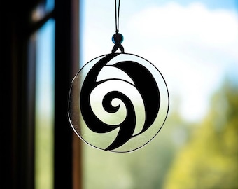 Stained Glass Triskelion Suncatcher, Kinky Gothic Home Decor
