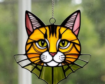 ペルシャ猫のアクリル製窓飾り - 手作りサンキャッチャー、猫好きの方