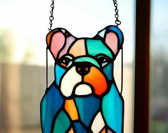 フレンチブルドッグ：ステンドグラス風の窓掛け - Etsy 日本