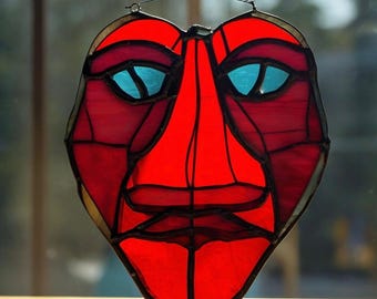 Máscara de vitral atrapasol: decoración facial gótica bohemia hecha a mano