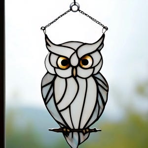 Handmade Stained Glass Owl Figurine: Colorful Home Decor