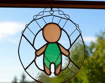 Atrapasueños de vidrieras para bebés: Decoración artesanal para ventanas de guardería, regalo para recién nacidos