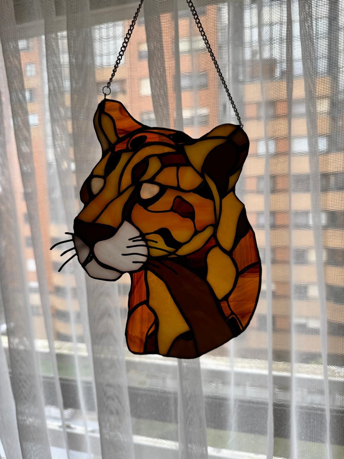 アメリカ自然史博物館 ヴィンテージ ステンドグラス 虎 トラ ジャングル 動物 アメリカ自然史博物館 ヴィンテージ ステンドグラス 虎 トラ