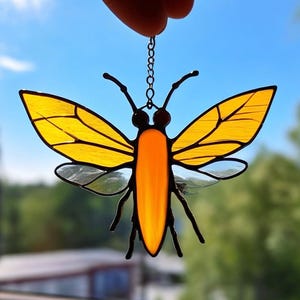 Glas Mosquito Suncatcher: Handgemachte Insekt Fenster Dekoration
